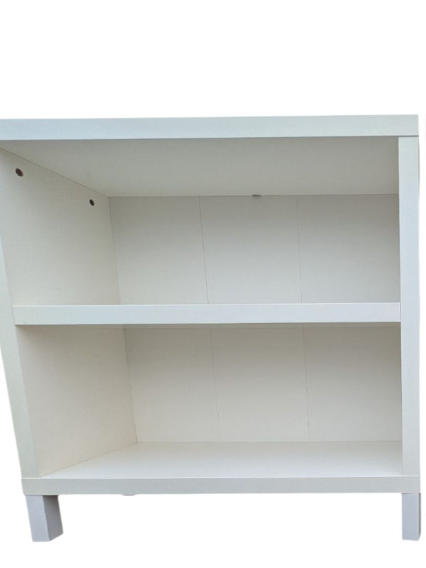 White Two-Shelf Laminate Bookcase