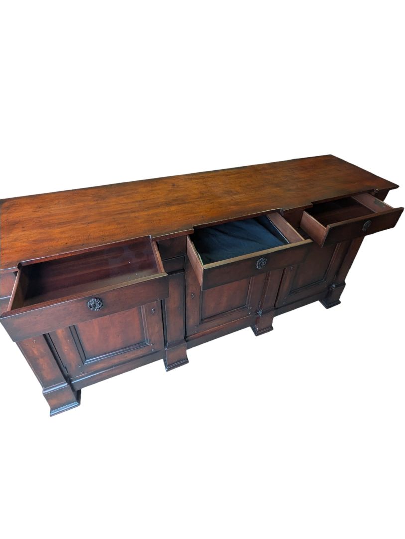 Henredon Solid Wood Triple-Door Credenza with Drawers