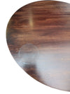 Round Wood & Curved-Leg Accent Table
