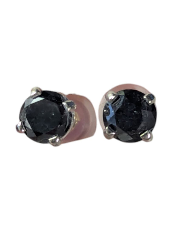 14 kt White Gold Black Diamond Stud Earrings (0.84 ct tw)