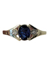 10 kt Yellow Gold Blue Sapphire & Diamond Ring