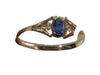 10 kt Yellow Gold Blue Sapphire & Diamond Ring