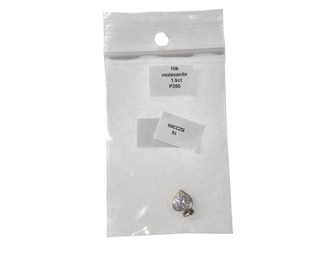 10 kt Yellow Gold 1.9 ct Moissanite Heart-Pendant (0.52 g)