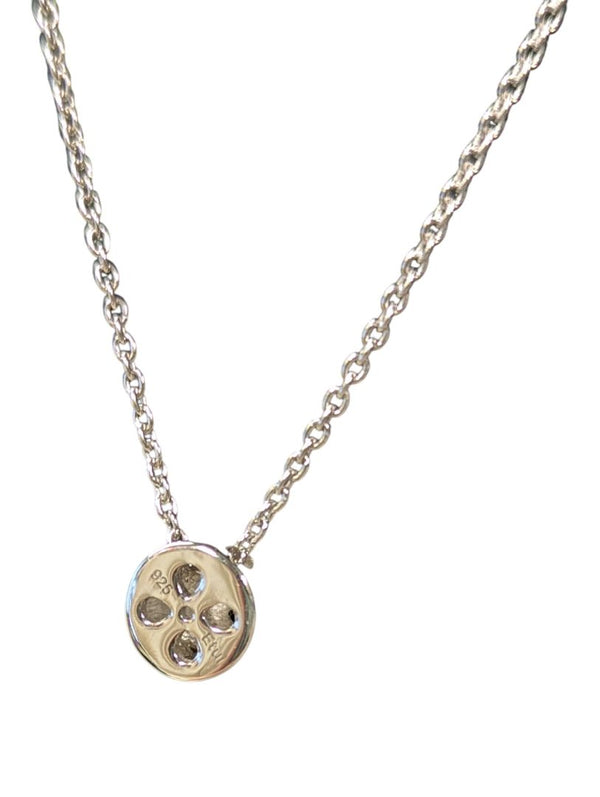 Sterling Silver Rhodium-Plated Necklace with Sapphire Accent (48 cm)