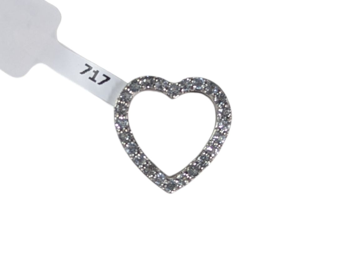 Sterling Silver Rhodium-Plated Heart Pendant with Blue Topaz (0.70ct)