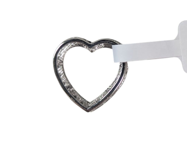 Sterling Silver Rhodium-Plated Heart Pendant with Blue Topaz (0.70ct)