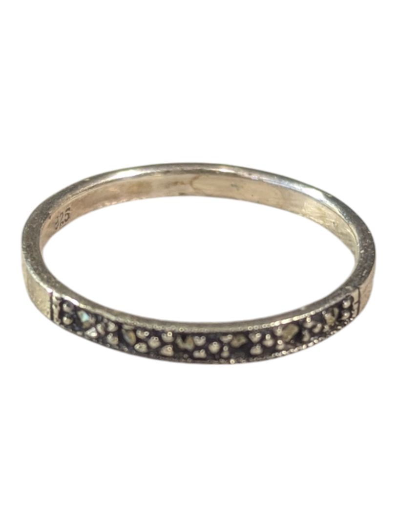 Sterling Silver Marcasite Band – Size 7.5