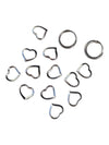 Pack of 12 Floating Silver Heart Charms
