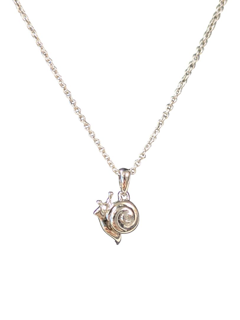 Sterling Silver Snail Pendant Necklace
