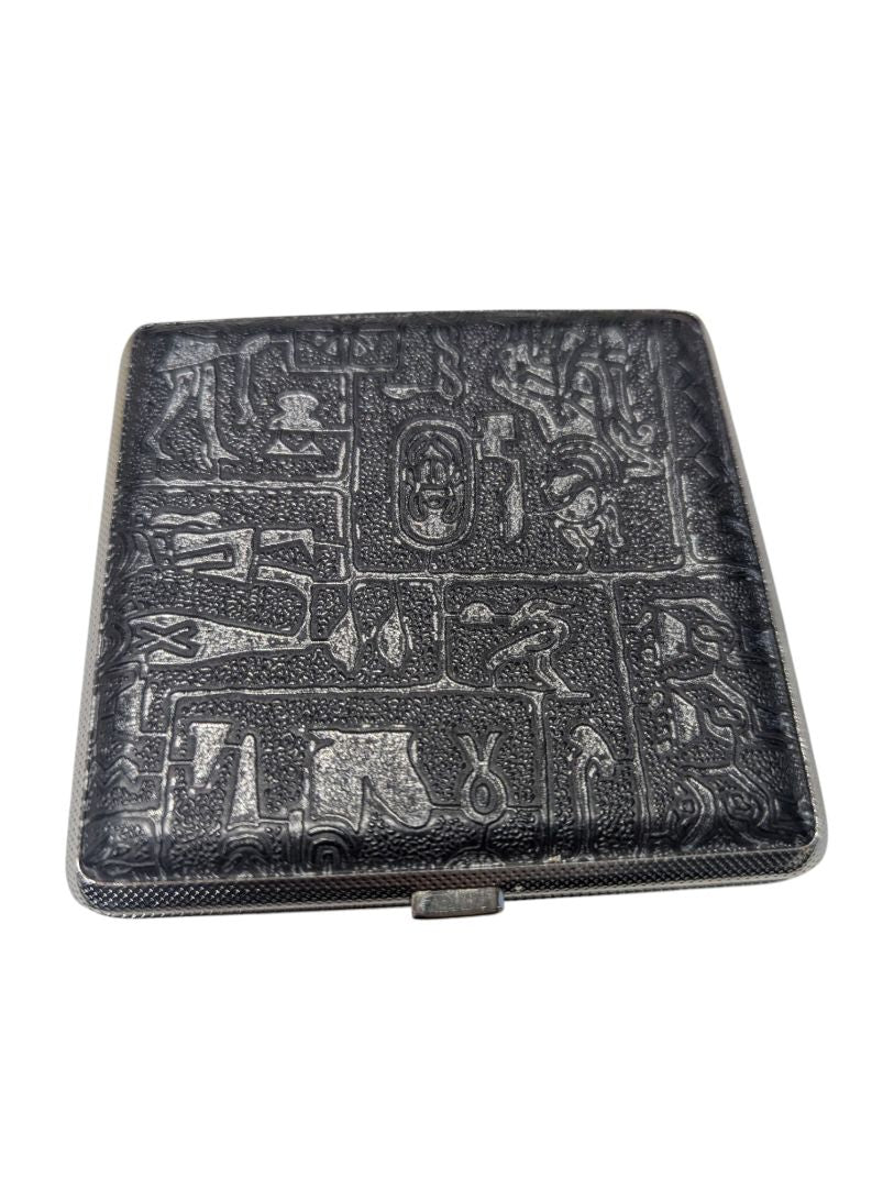 Embossed Egyptian-Style Metal Cigarette / Card Case