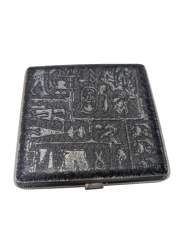 Embossed Egyptian-Style Metal Cigarette / Card Case