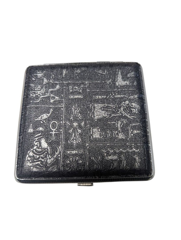 Embossed Egyptian-Style Metal Cigarette / Card Case