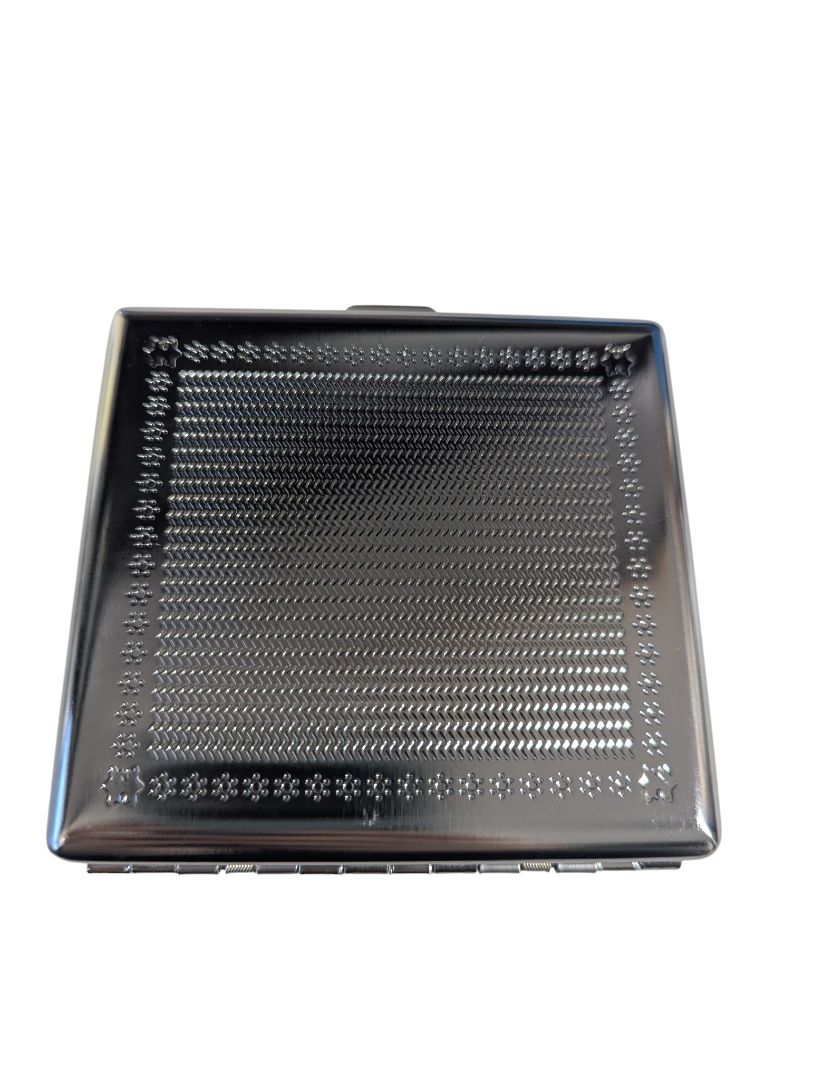 Ornate Silver-Tone Metal Cigarette / Card Case