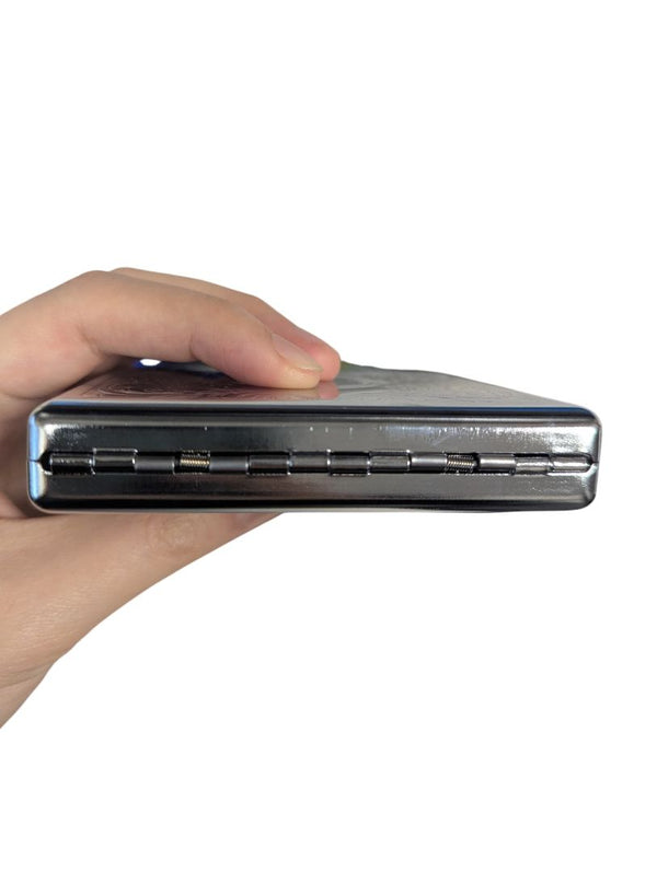 Ornate Silver-Tone Metal Cigarette / Card Case