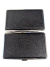 Black Leather-Look Metal Cigarette / Card Case
