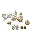Lot of Vintage Costume Earrings & Brooches – Mixed Metals & Statement Designs