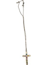 Vintage Costume Necklace – Multicolour Rhinestone Cross Pendant