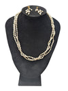 Lot of Faux Pearl Multi-Strand Necklace & Drop Earrings Set