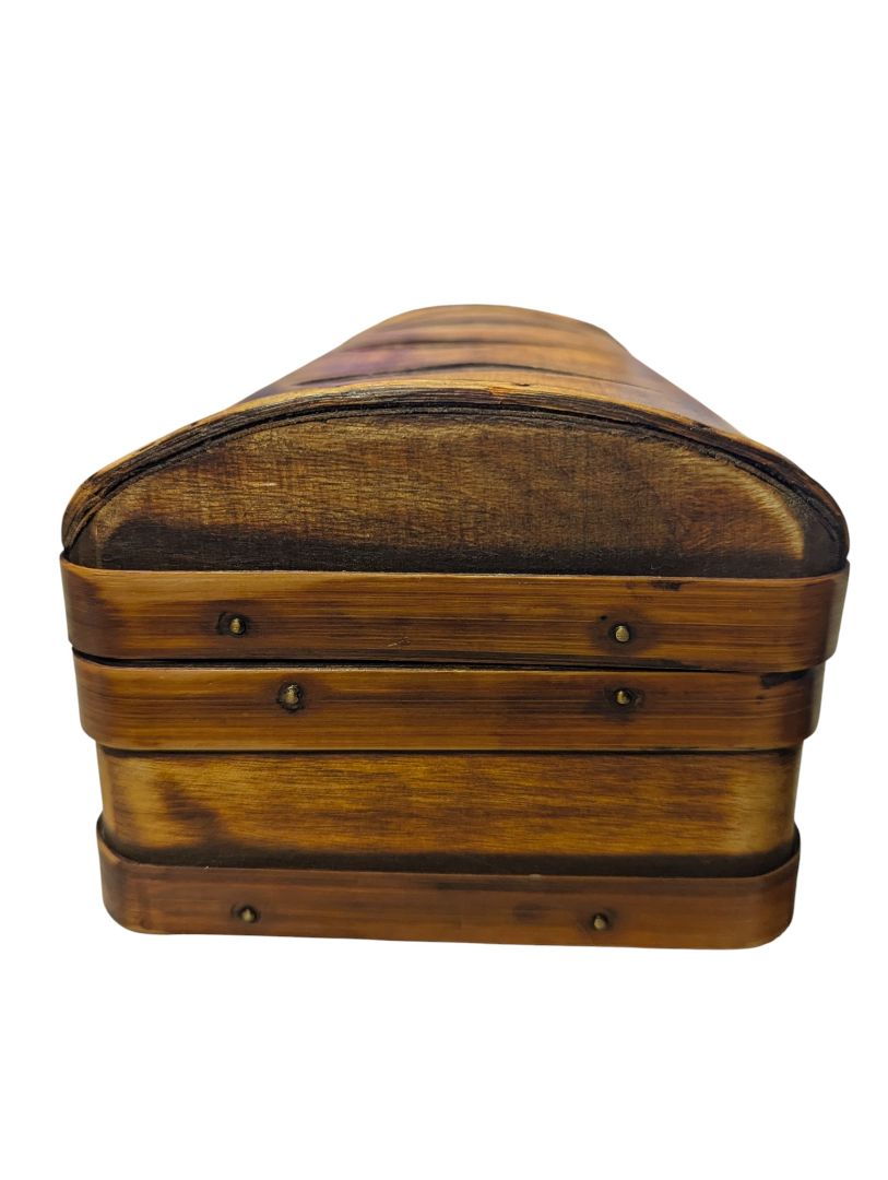 Lot of Vintage Wooden Keepsake Box with Religious Print Cards & Memorial Prayer Cards