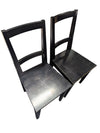 Pair of Black Wooden Ladder-Back Chairs