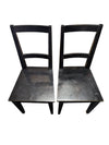 Pair of Black Wooden Ladder-Back Chairs