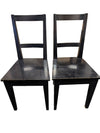 Pair of Black Wooden Ladder-Back Chairs