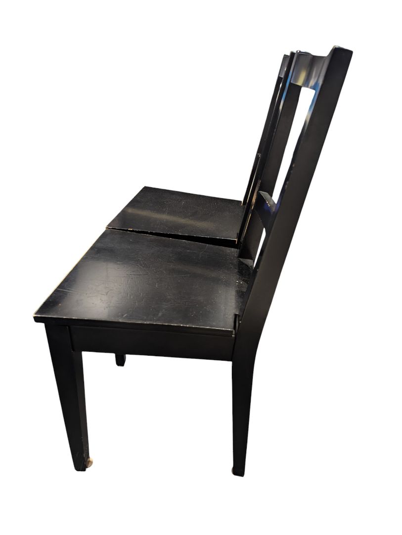 Pair of Black Wooden Ladder-Back Chairs