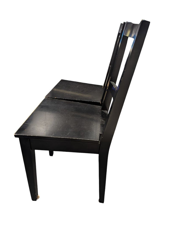 Pair of Black Wooden Ladder-Back Chairs