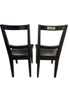 Pair of Black Wooden Ladder-Back Chairs