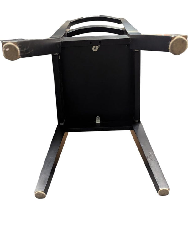 Pair of Black Wooden Ladder-Back Chairs