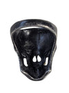 Men’s Gothic Skull Ring – Black Metal with Gold-Tone Teeth