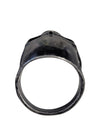 Men’s Gothic Skull Ring – Black Metal with Gold-Tone Teeth