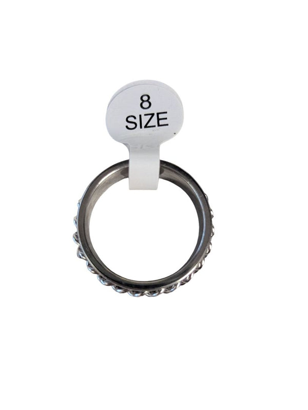 Men’s Titanium Chain-Link Spinner Ring – Size 8