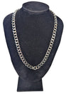 Men’s Heavy Curb Chain Necklace – Polished Silver-Tone Metal