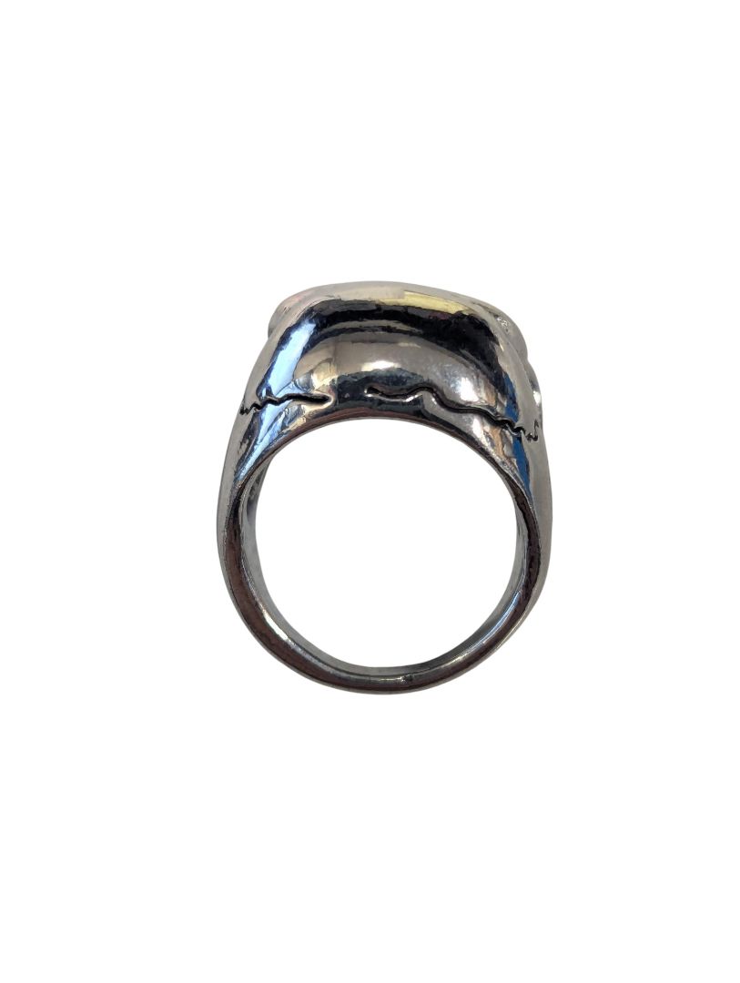 Men’s Polished Skull Ring – Chrome Metal Statement Ring