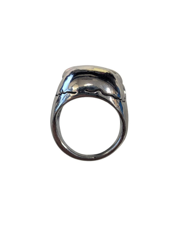 Men’s Polished Skull Ring – Chrome Metal Statement Ring