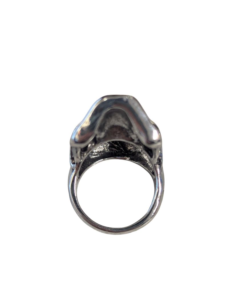Men’s Polished Skull Ring – Chrome Metal Statement Ring