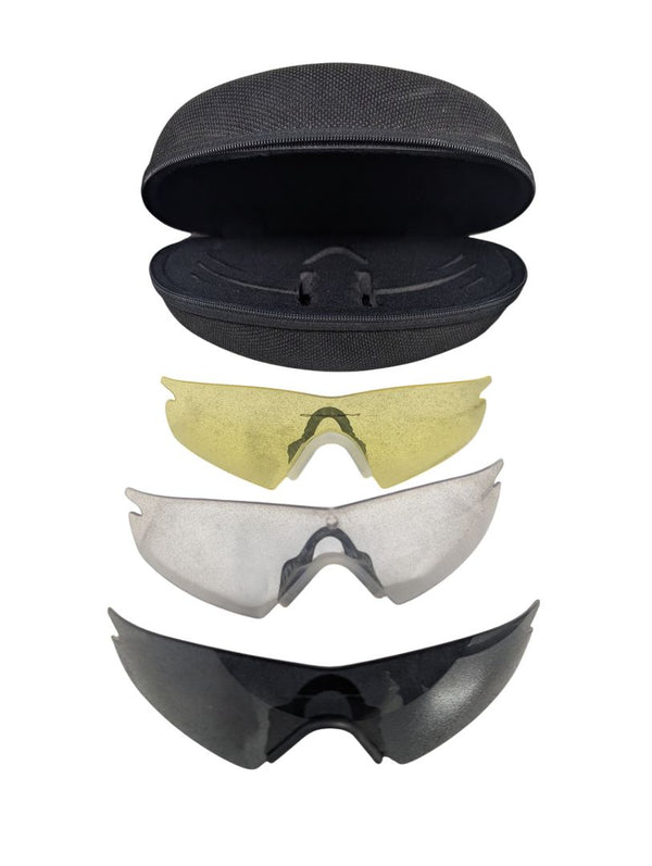 Interchangeable Shield Sport Sunglasses Set – 3 Lenses with Hard Case