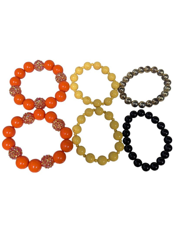 Assorted Beaded Stretch Bracelet Lot – Set of 8