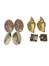 Lot of 4 Pairs Vintage Clip-On Earrings – Mixed Styles