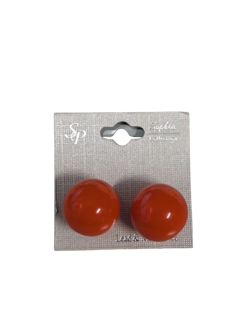 Sophia Collection Large Orange Stud Earrings – Costume Jewelry