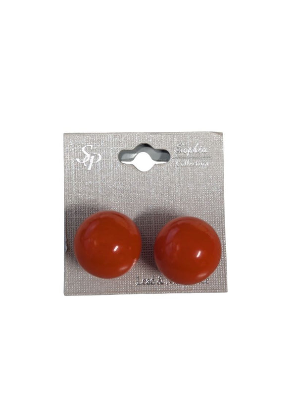 Sophia Collection Large Orange Stud Earrings – Costume Jewelry