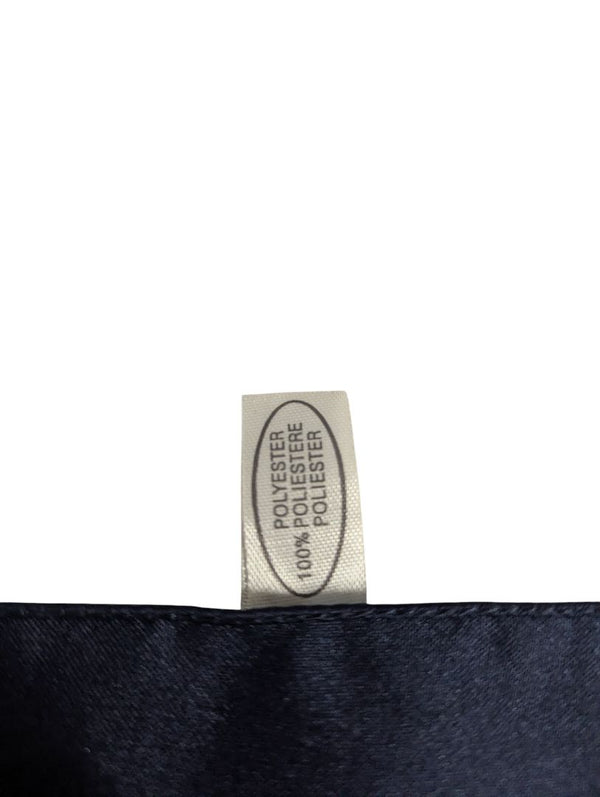 Vintage Equestrian-Print Satin Scarf – Navy & Gold Chain Pattern