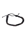 Black & Brown Wrapped Leather Bracelet – Adjustable