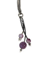Vintage Silver-Tone Necklace with Purple Bead Drop Pendant