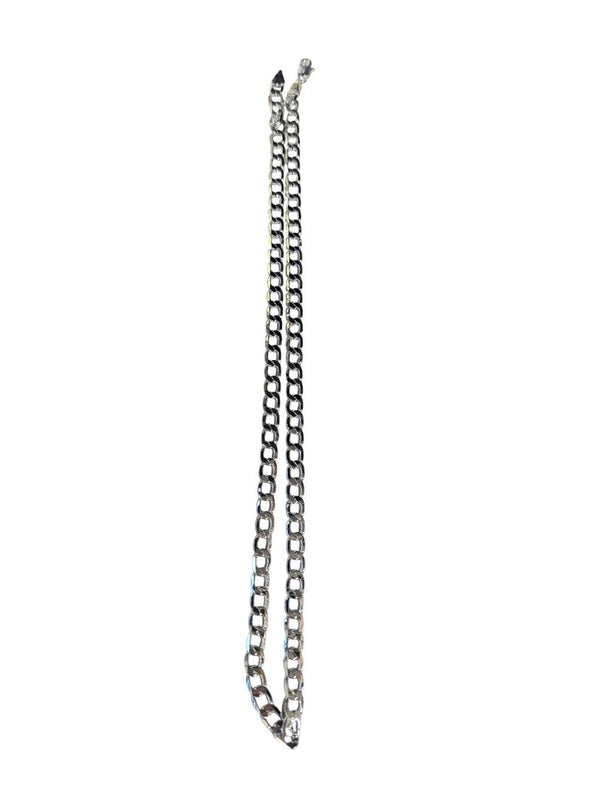 Silver-Tone Cuban Link Chain Necklace – Lightweight Costume Jewelry