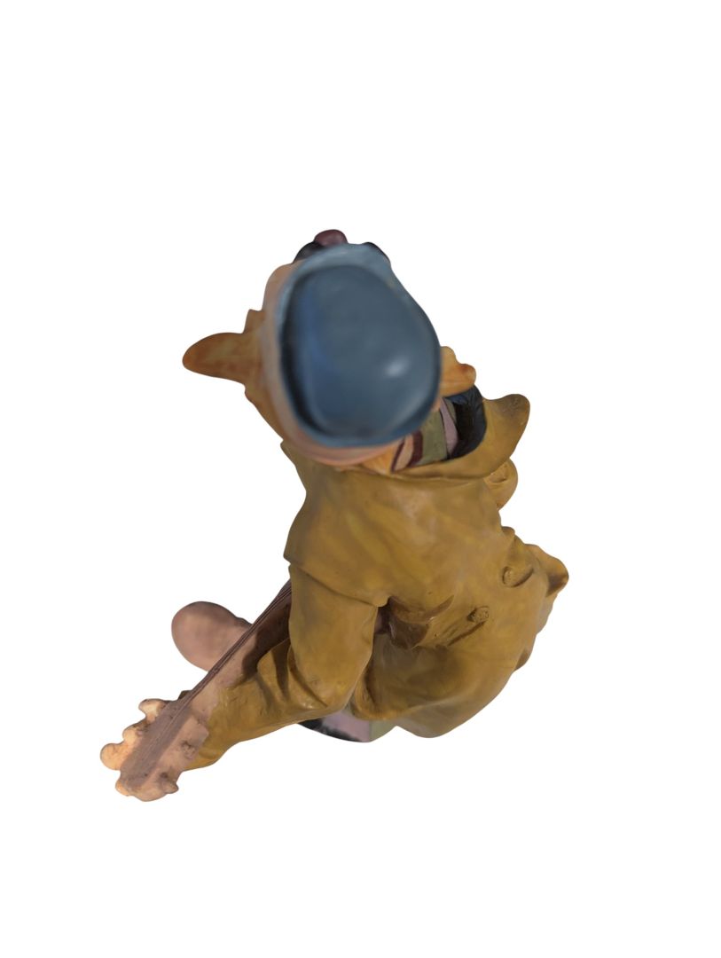 Vintage Hand-Painted Clown Musician Figurine