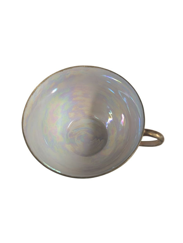 Elegant Vintage Japanese Porcelain Tea Service Set – Green & Gold Scenic Design