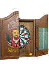 Kings Head Pub & Lodging Wooden Dartboard Cabinet with Darts