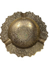 Vintage Hand-Engraved Brass Floral Ashtray – India